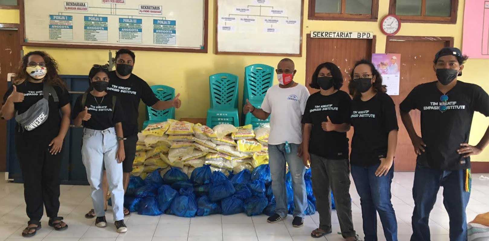 volunteers posing for a photo as part of cyclone seroja response